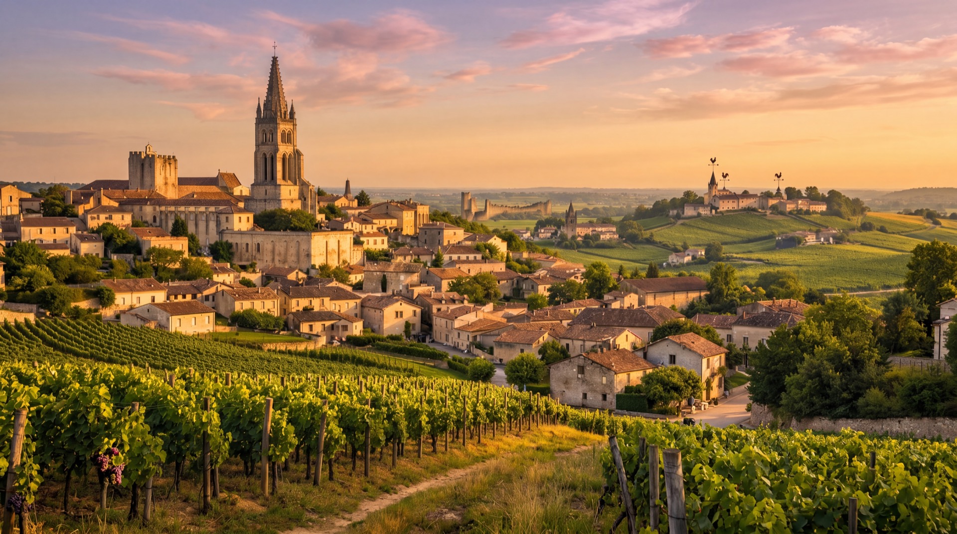 Vignobles de Saint-Émilion UNESCO, wine tour en chauffeur privé VTC depuis Bordeaux